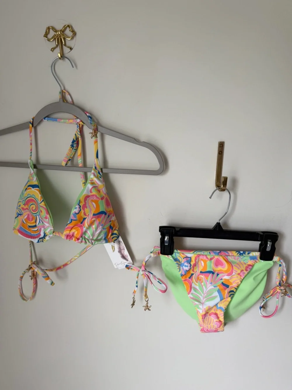 Seahorse Colorful Reversible Bikini Set with starfish charms